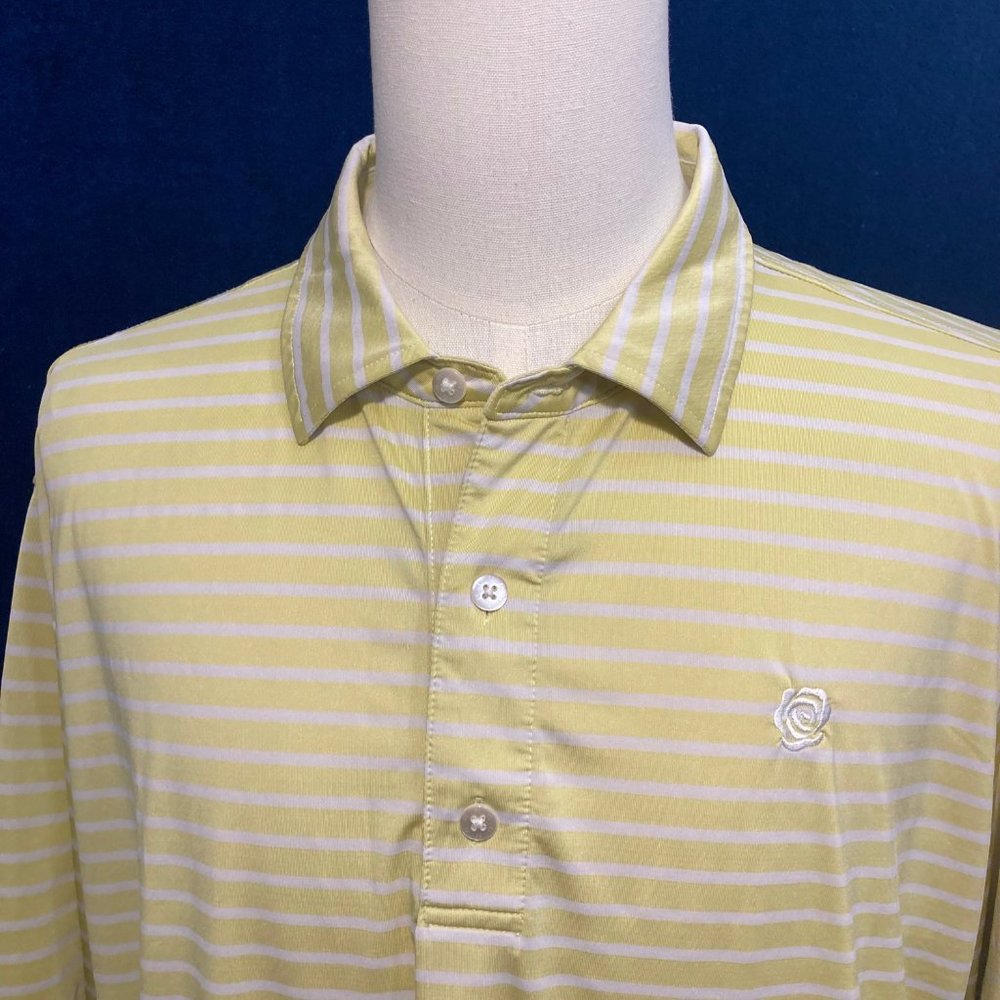 FootJoy Light Yellow and White Striped Polo